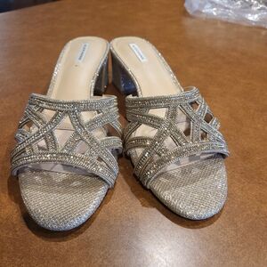 🌟 Alex Marie Glittering Silver Mules